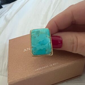 Anna Beck Turquoise cocktail ring - rare